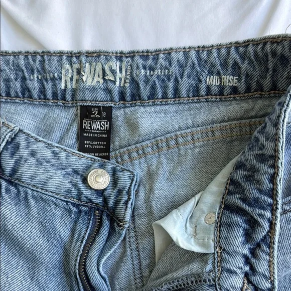 Rewash Light Blue Cropped Wide Leg Jeans - Picture 2 of 8